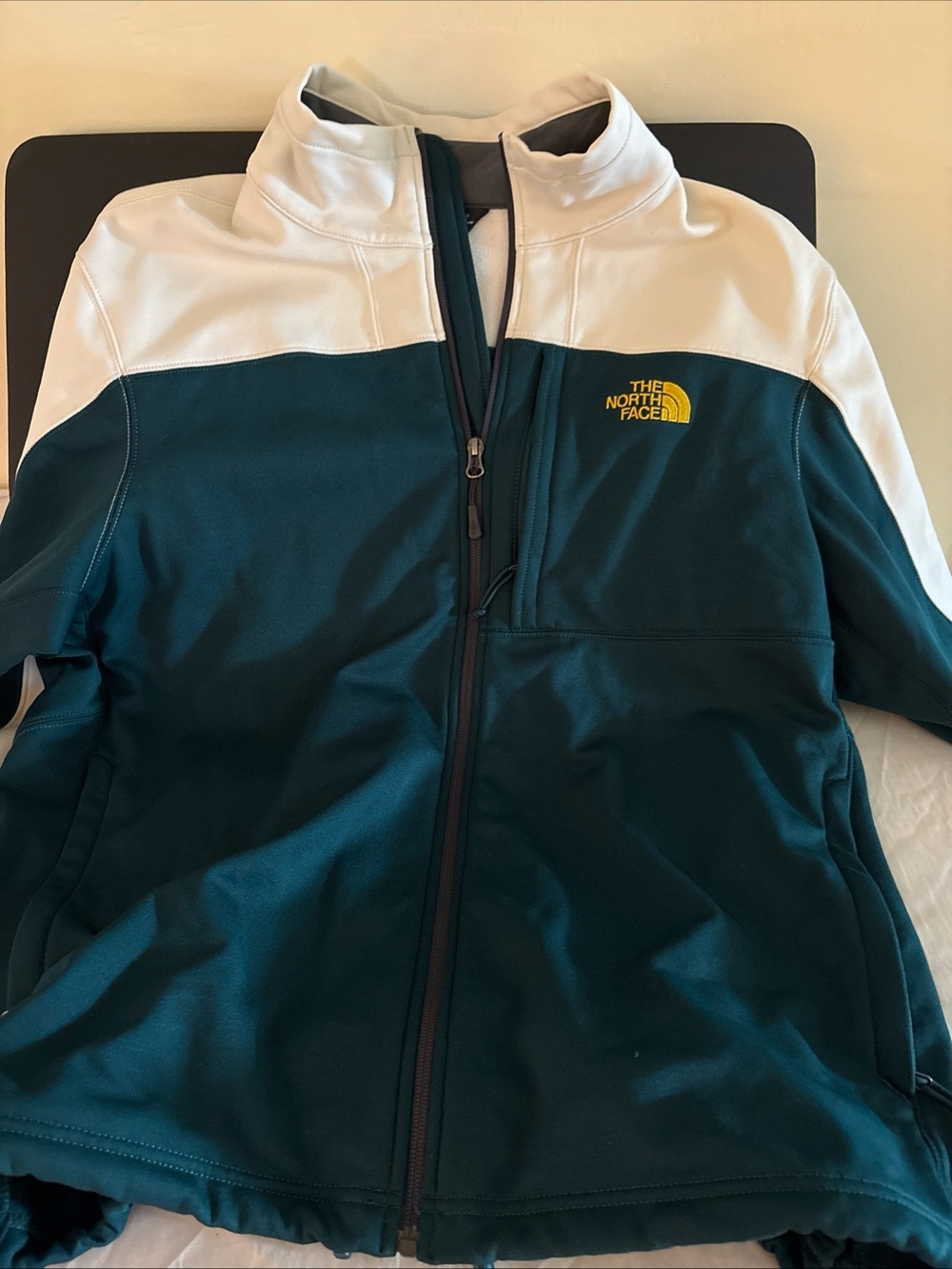 The North Face White Fleece Jacket with Black Label